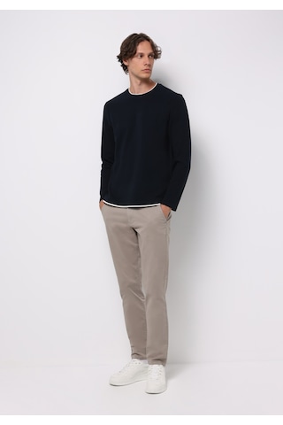 Colin's Colins Regular Fit Yuvarlak Yaka Jakarlı Erkek Lacivert Uzun Kol Tişört Cl1076433 Q1.v1 Nav Lacivert