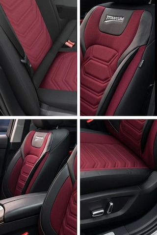 Titanyum Serisi Lüks Keten Oto Koltuk Kılıfı- Hyundai İ20-i30-accent-blue-era-getz Uyumlu Bordo