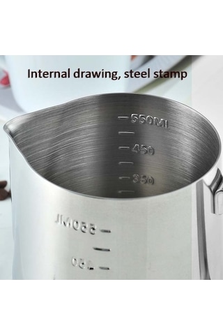 Pazly 600ml 304 Paslanmaz Çelik Süt Köpüğü Fincan Cezve Pratik, Temizlenme Kolay Fincan Cezve