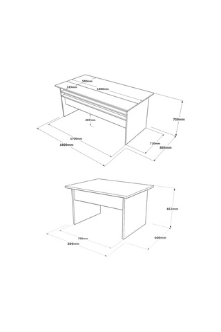 Yurudesign Vista AB Ofis Büro Masa Takımı Kahve-Beton-Antrasit VS
