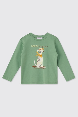 Panço Unisex Çocuk Yeşil Pijama Takımı