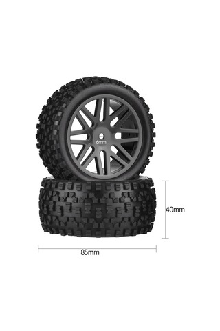 Maiyame 1:10 Ölçekli 4x4 Rc Araçlar İçin 85mm Siyah Kauçuk Lastikler, Jantlı, Yüksek Tutuş, Engelleri Kolay Aşar