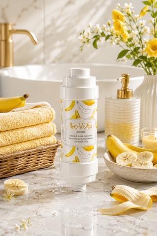 Banana C Vitaminli Aromatik Duş Filtresi - Saç Dökülme Karşıtı, Cilt Besleyici Klor Ve Kireç Arıtıcı Duş Filtresi 150gr Saydam