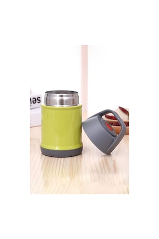 Yeşil 304 Çelik 560 Ml Vakum Yemek Mama Saklama Termosu Mug Cin72 Yeşil