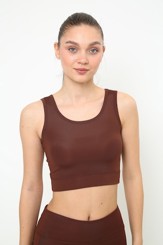 Newco Askılı Body Crop Top Üst - Kahverengi Kahverengi