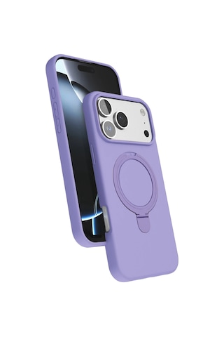 Özel Apple I Phone 17 Pro Regal Magsafe Standlı Kapak - Lila Fırsat