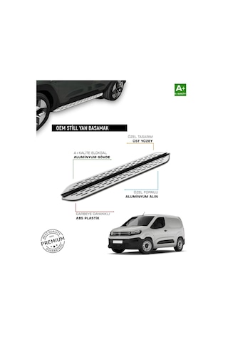 Opel Combo E Uzun Şase Uyumlu 2019 2020 2021 2022 2023 2024 2025 2026 2027 Araca Özel Yan Basamak
