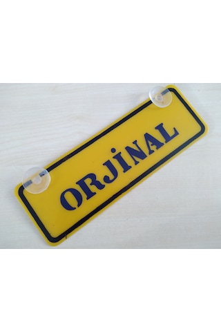 Yazılı Sarı Dekor Plaka 22x7,5cm Vantuzlu Pleksi Dekor Levha Sarı Plaka 1 Adet