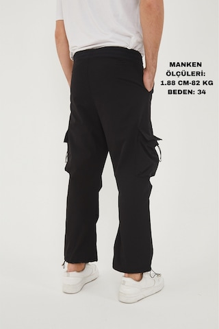 Camp Scoutland Camp550 Outdoor Tactical Kargo Cepli Ayarlanabilir Paçalı Oversize Erkek Jogger Yürüyüş Pantolonu Siyah