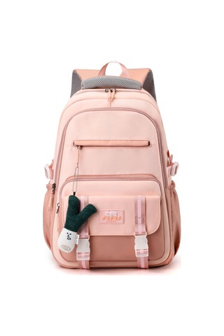 Büyük Kapasiteli Sırt Çantası, Sade Tasarım, Üniversite Kız Öğrencileri Ve İlkokul Öğrencileri İçin Spor Tarzı Omuz Çantası, Kızlar İçin Şık Çift Omuzlu Çanta Pembe