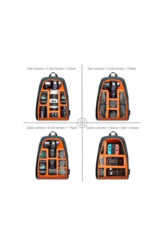 Sones Puluz Açık Hava Taşınabilir Su Geçirmez Çizilmeye Dayanıklı Çift Omuz Sırt Çantası E Kamera Kamera Çantası & Kılıfı 50653354