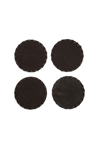 Mudo Home Vıntage Yuvarlak Bardak Altlığı 10 Cm 4'lü Koyu Ka Diğer