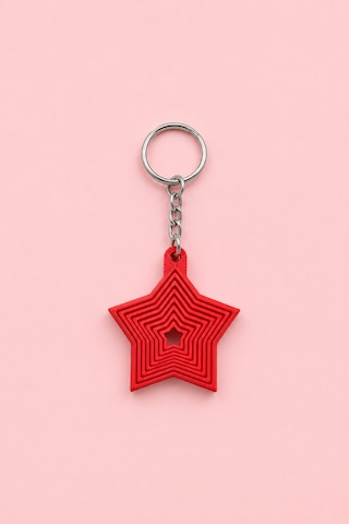Tarzınıseç 3d Kırmızı Yıldız Anahtarlık Charm 2'li Set