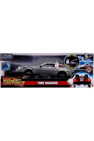 Jada 253255021 Geleceğe Dönüş Zaman Makinesi Metal(Die-cast) Işıklı Time Machine Back to the Future 2. Seri 1:24 Ölçek Açılabilir Kapılar