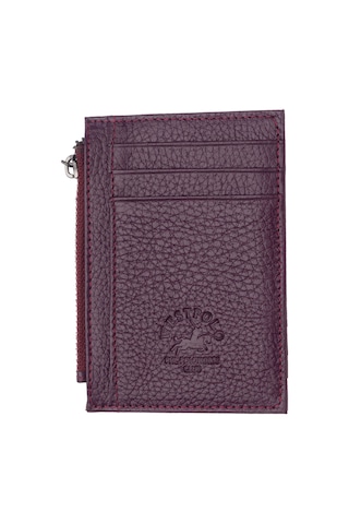 Westpolo Ivo Fermuarlı Bozuk Para Bölmeli Unisex Hakiki Flötr Deri Kartlık - Mor 4125838