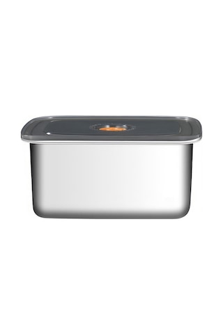 Çelik 1500 Ml Yemek Meyve Et Buzdolabı Beslenme Saklama Kabı Mt110-15 Gri