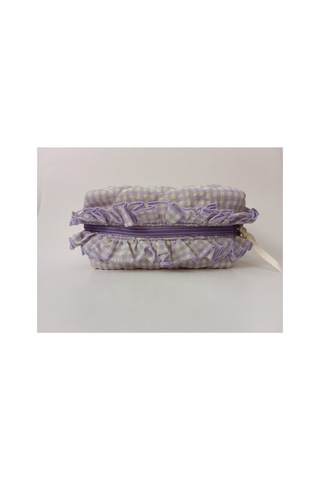 Mor Pötikare Firfirli Makyaj Çantası 17x10x11 Cm