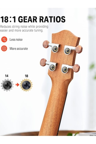 Donner Maun Tenor Ukulele Professional Tenor Ukelele Başlancıç Seti Natural