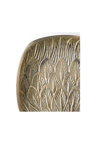 Yargıcı Yaprak Formlu Metal Dekoratif Kase 10x11x2 Cm 26knha1012n St