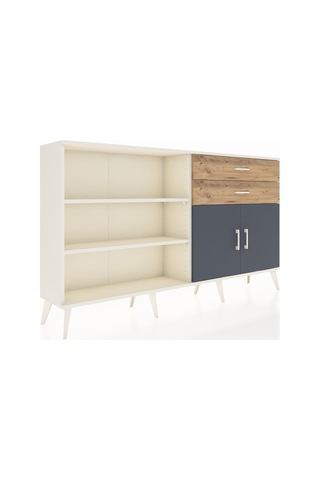 Arges Konsol 3 Raflı 2 Çekmeceli 2 Kapaklı 176x30x99 Aytaşı-antra Aytaşı-antrasit/çam