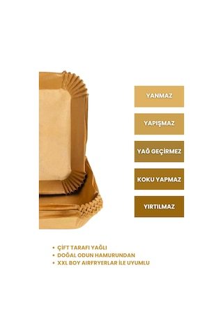 Büyük Boy Airfryer Pişirme Kağıdı Fritöz Pişirme Kağıdı Xxl Uyumlu En Büyük Model