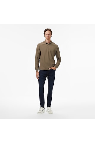 Nautica Erkek Kahverengi Classic Fit Uzun Kollu Polo Yaka T-shirt 026 K57351t Kahverengi