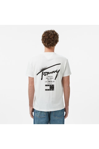 Tommy Hilfiger Regular City Sign Erkek Beyaz T-shirt Dm0dm22553 2800324