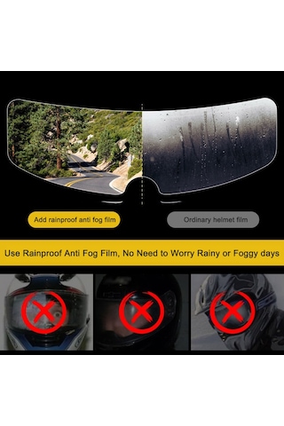Mufunye Motosiklet Kask Gözlüğü Anti Sis Film - Pet Nano Kaplama, Yağ/çizik/parlaklık Engeli, Tüm Tip Kasklar İçin, Kolay Kurulum