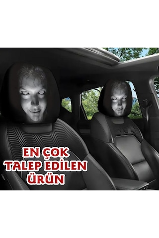 Dekoratif Oto Başlık Kılıfı/maske 2'li Siyah - Gri