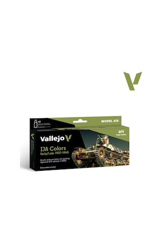 Vallejo 71160 8x18 Ml. Ija Colors Early/late 1937-1945, Model Air Serisi Model Boyası Seti Renkli