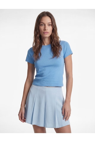 Koton Slim Fit Kısa Kollu Bisiklet Yaka Viskon Spor Tişört Mavi 6sak10346nk