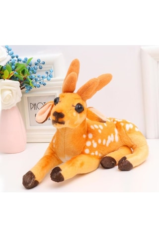 Sevimli Ren Geyiği Peluş 30 Cm - Uyku Ve Oyun Arkadaşı Peluş Oyuncak SARI
