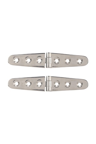 Lemestar 316 Paslanmaz Çelik Marine Menteşe - Açık Kapı, Gemi/ev Kabin Uygulamaları - 152x30mm, 4mm Kalınlık, 2 Adet Üç Delikli Uzun Tip