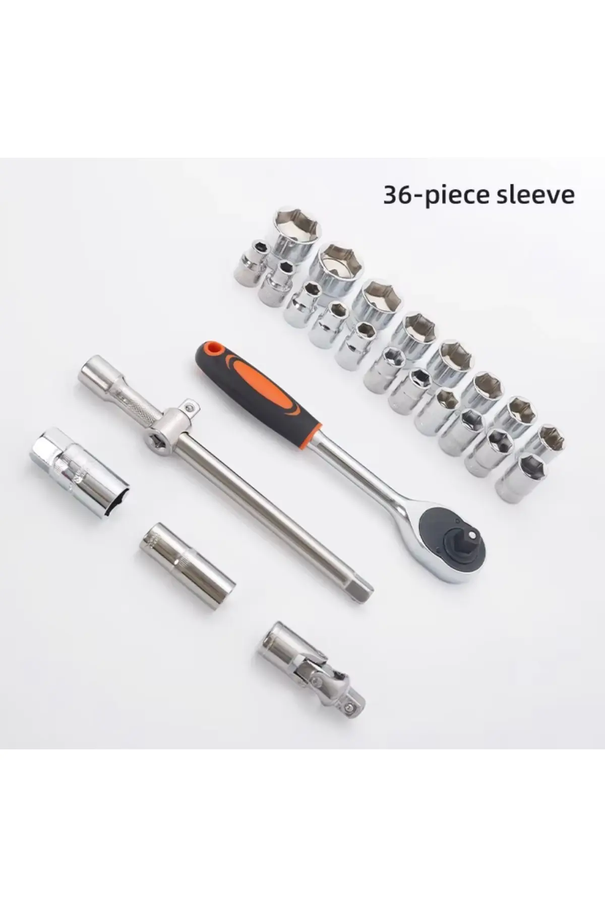36 Parça Lokma Ve Anahtar Takımı Krom Vanadyum Çelik Cırcır Kollu Tamir Seti 8-32 Mm