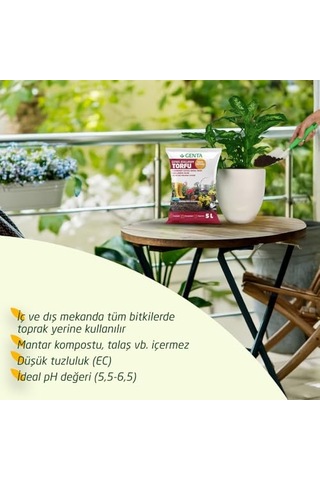 Genta Genel Kullanım Torfu Saksı Toprağı 5 Lt 0,250