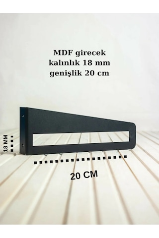 Dekoratif Metal Raf Ayağı (Siyah - Tekli)