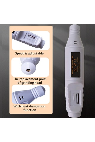 Geeksen "profesyonel Usb Şarjlı Mini Elektrikli Tırnak Bakım Ve Oyma Makinesi - 6 Uçlu Set"