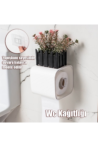 Porsima 2041 Yapışkanlı Banyo Tuvalet Kağıtlığı Peçetelik Beyaz