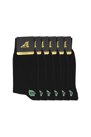 A Classe 6'Lı Paket Düz Siyah Bambu Erkek Çorap Siyah