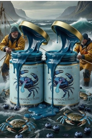 Turkuaz Crab Yengeç Karışık Atom Macun Keçiboynuzu Pekmezli Ballı Güç Ve Kuvvet 2 x 240 G
