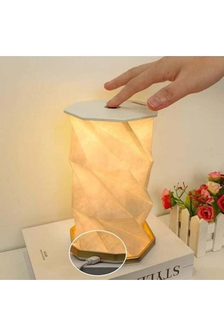 Led Dönen Kitap Lambası Abs Ahşap & Kağıt Lamba Taşınabilir Usb Şarj Edilebilir Beyaz Beyaz