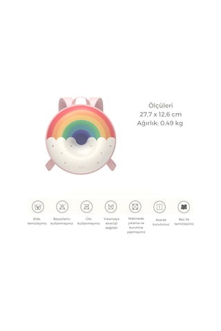 ZoyZoii Donut Serisi Sweet Rainbow Kreş ve Anaokulu Okul Çantası