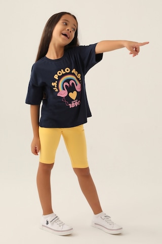 U.S. Polo Assn. U.s. Polo Assn Lisanslı Rainbow Lacivert Kız Çocuk Bermuda Takım 5274-43170 Lacivert