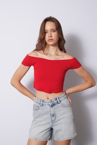 Triko Korse Top Kırmızı