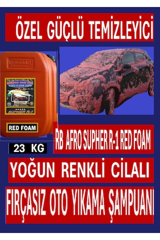 Afro Supher R-1 Renkli Cilalı Fırçasız Oto Yıkama Şampuan Köpüğü Özel Güçlü Temizleyici 23 Kg
