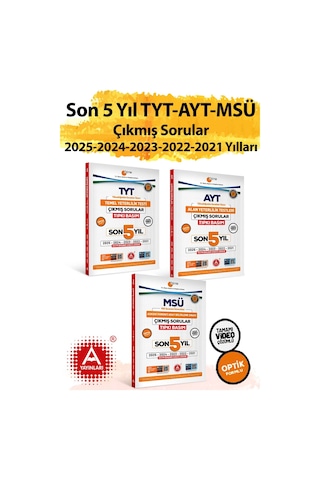 Son 5 Yıl Ayt-tyt Ve Msü Sınavları Ösym Çıkmış Sorular Tıpkı Basım 2026 Model