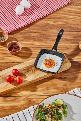 Rss Lav Granit Mini Kare Sos Tavası 12 Cm Siyah