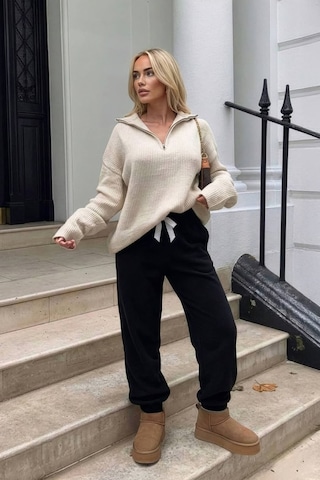 Markapia Kadın Paçası Lastikli Polar Pijama Altı SiYAH