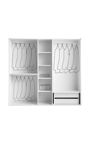 Pema Home Masal %100 Mdf Membran 5 Kapaklı Dolap Gardırop Beyaz