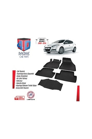 Ekiciler Renault Megane 3 4D Havuzlu Paspas 2010-2016